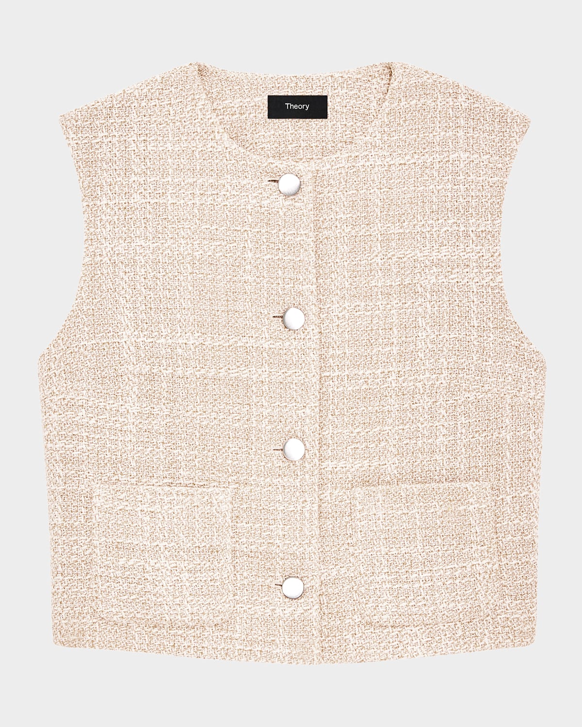 Theory Strukturierte Tweed-weste In Taupe Multi