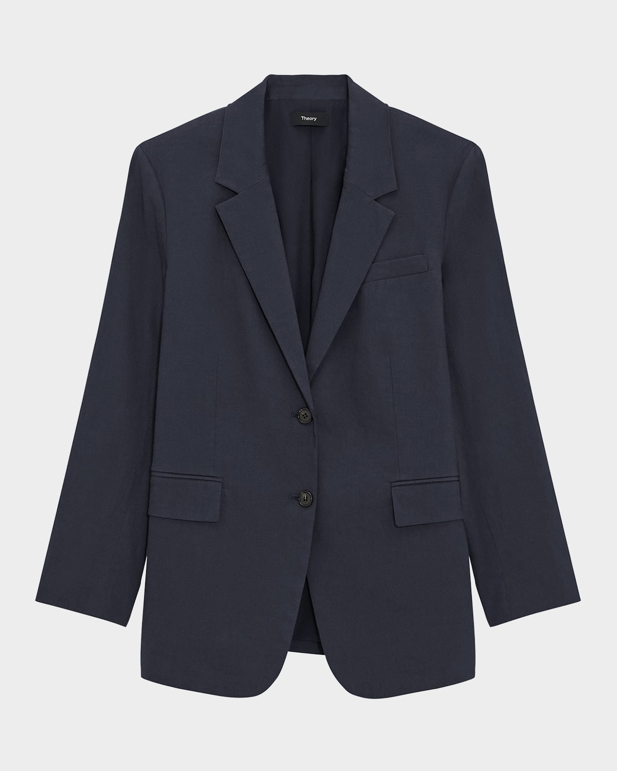 Theory Oversized Crunch Linen Blazer In Concord