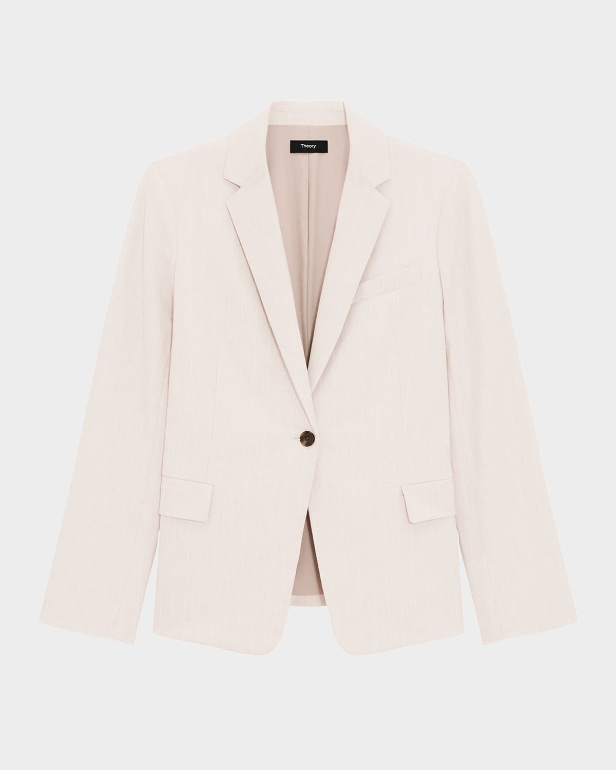 Theory Stripes Canvas Silm-fit Blazer In Sand Multi