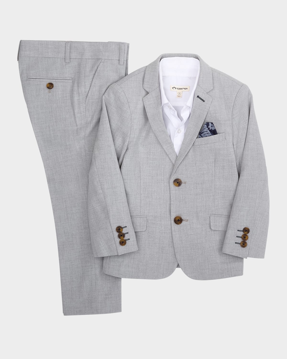 Appaman Kids' Boy's 2-piece Stretchy Mod Suit In High Rise Grey