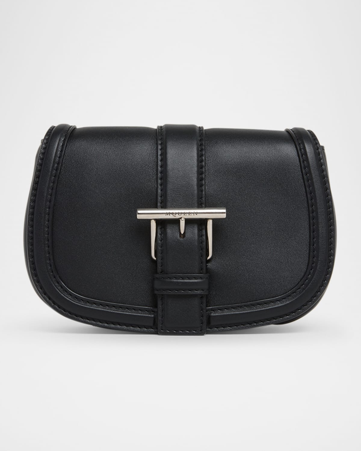 Alexander Mcqueen Alexander Mc Queen Satchel Black Leather Shoulder Bag In Black Silver