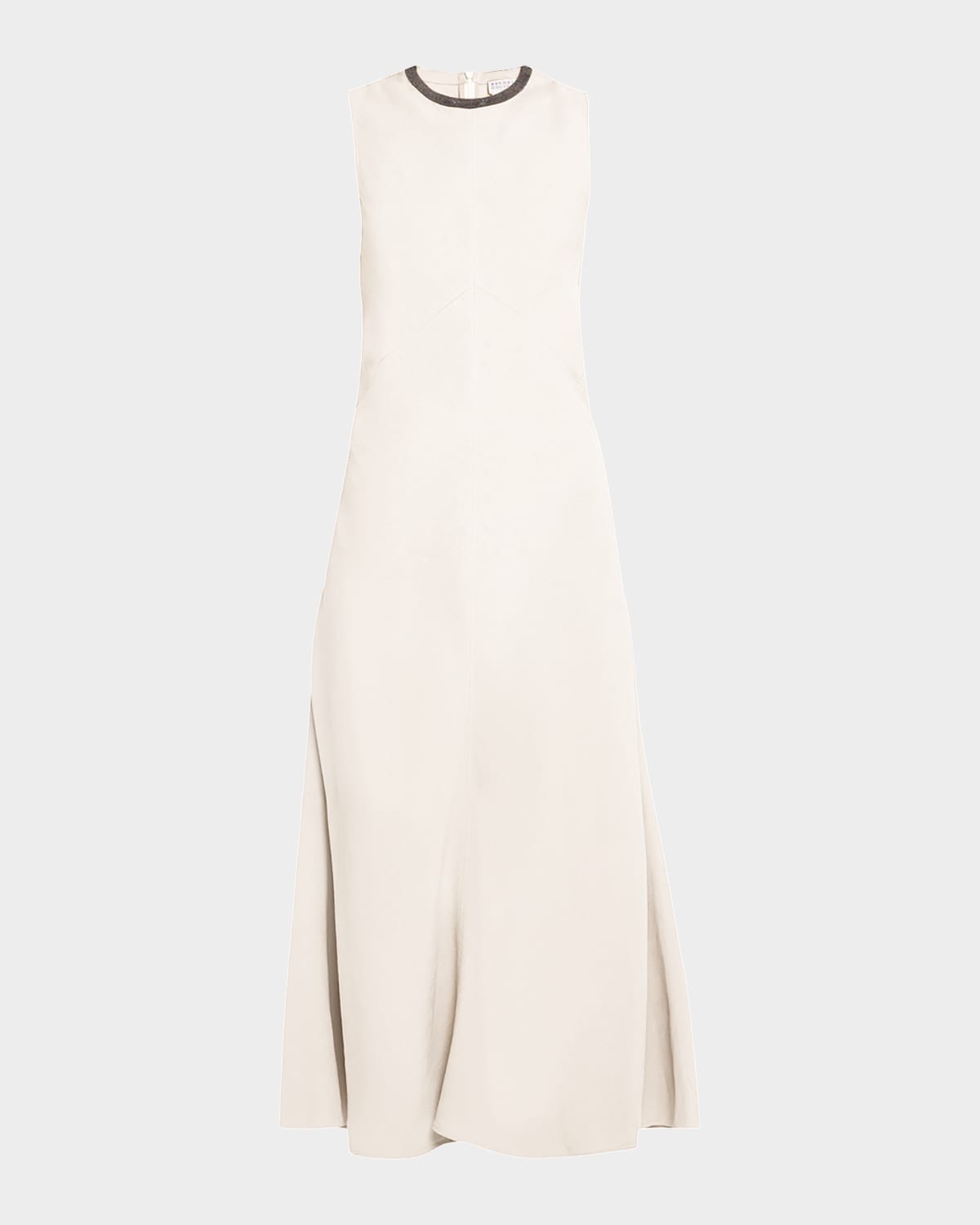 Brunello Cucinelli Monili Neckline Linen Twill Dress