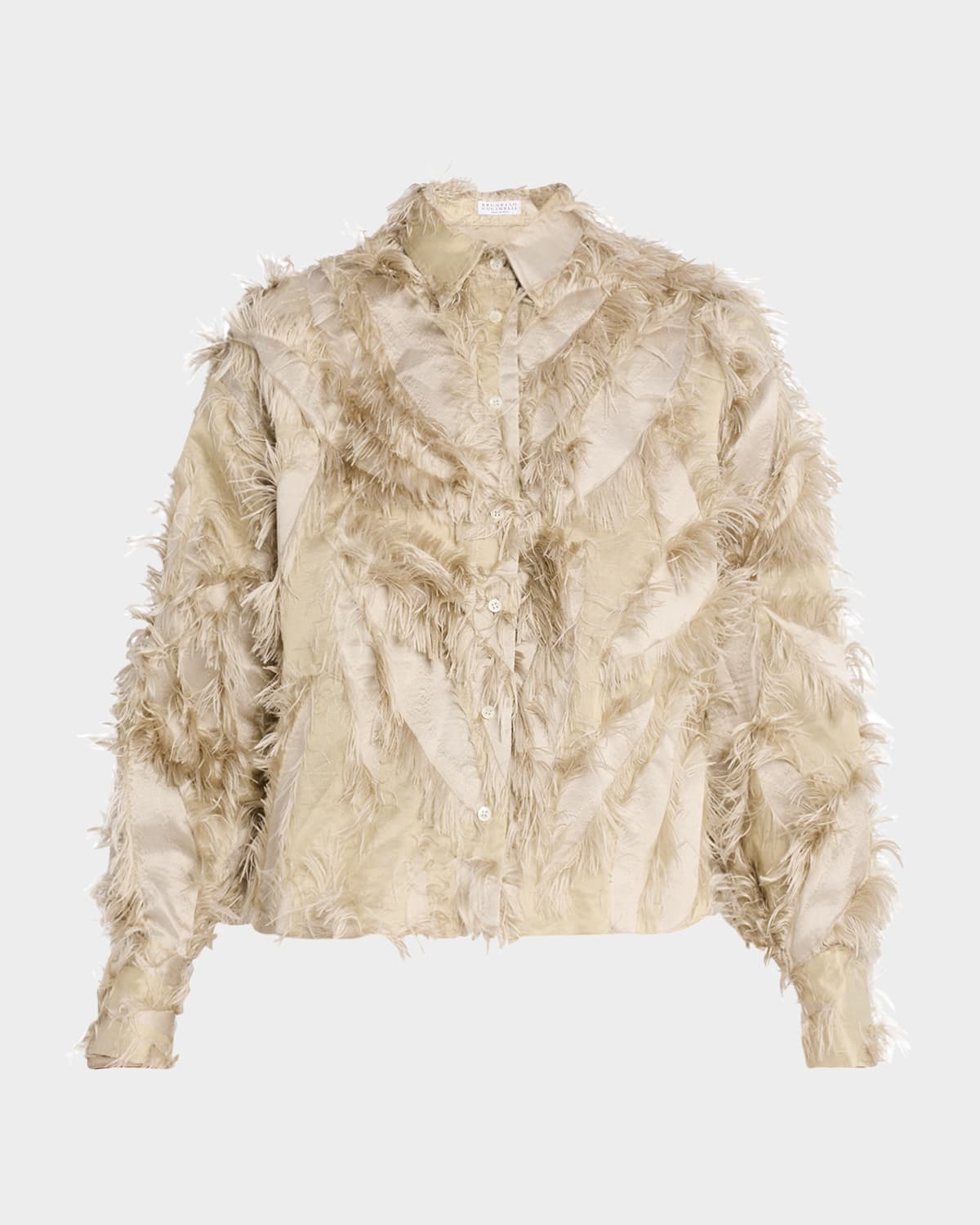 Brunello Cucinelli Fringed Fil Coupe Jacquard Bomber Jacket