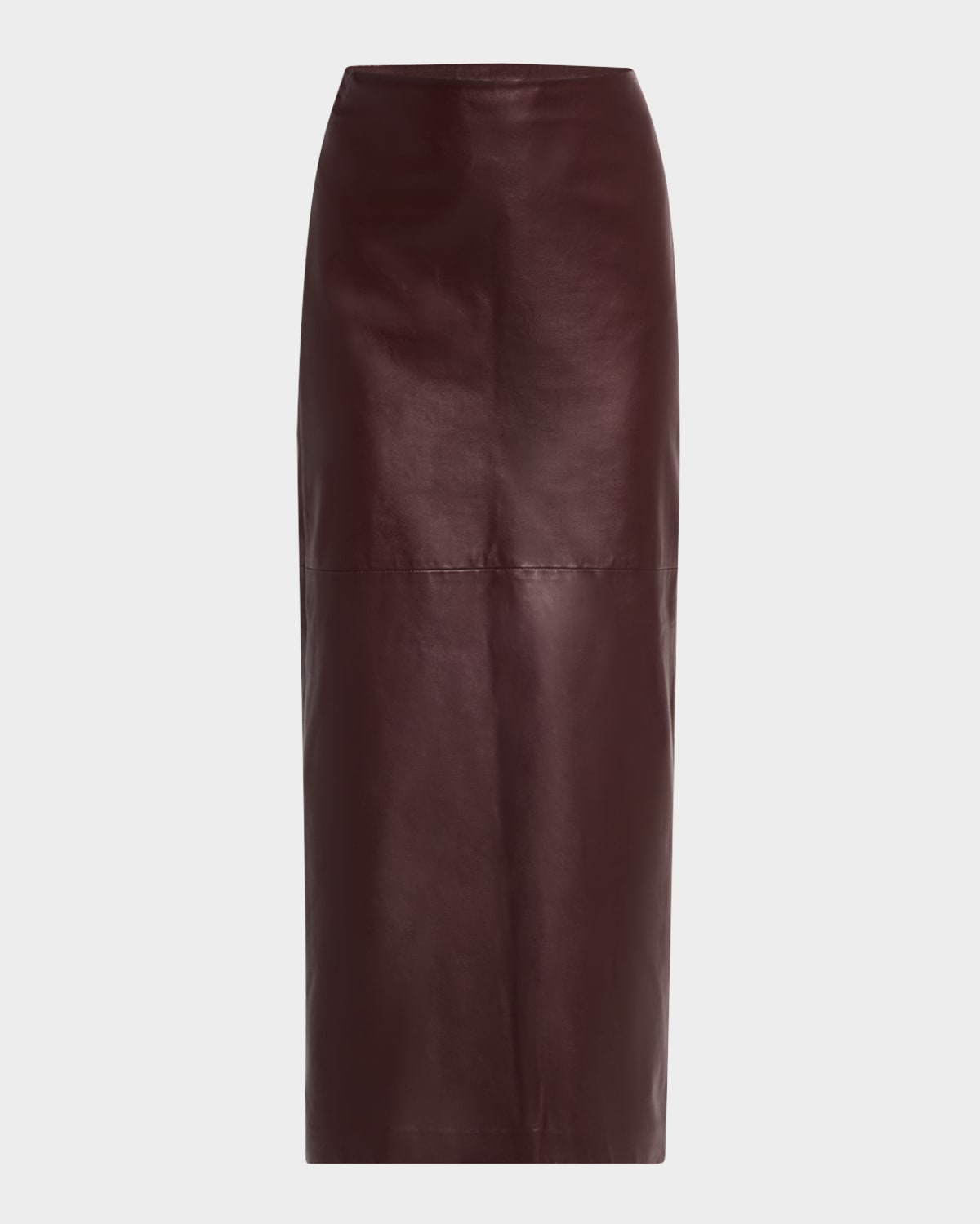 Brunello Cucinelli Stretch Nappa Leather Midi Skirt