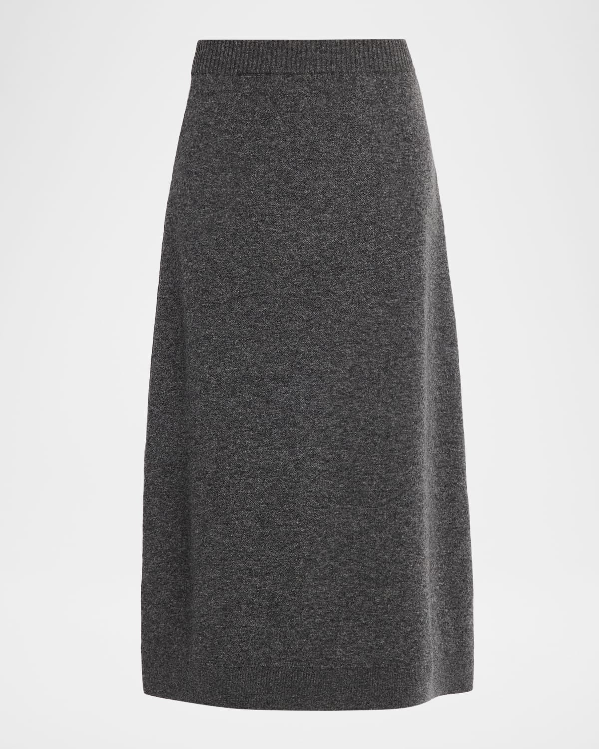 Brunello Cucinelli A-line Double Cashmere Midi Skirt In Gray