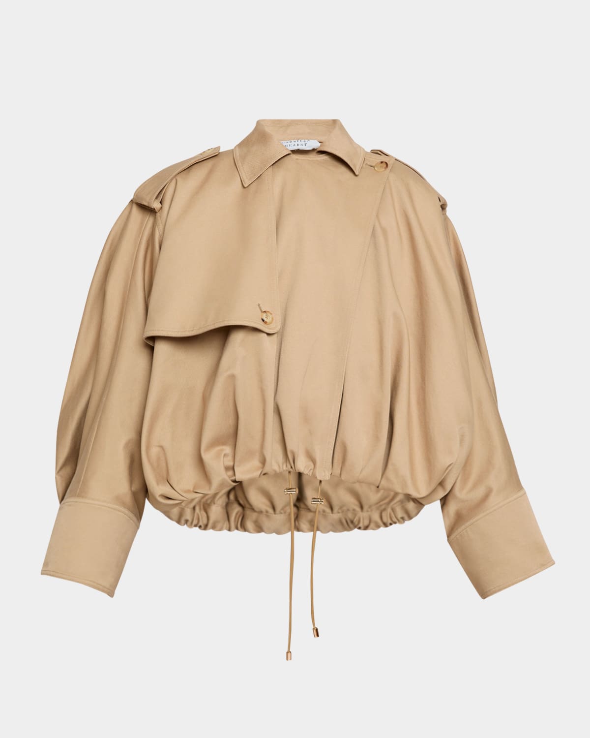 Gabriela Hearst Hunt Drawcord Oversized Trench Jacket In Camel