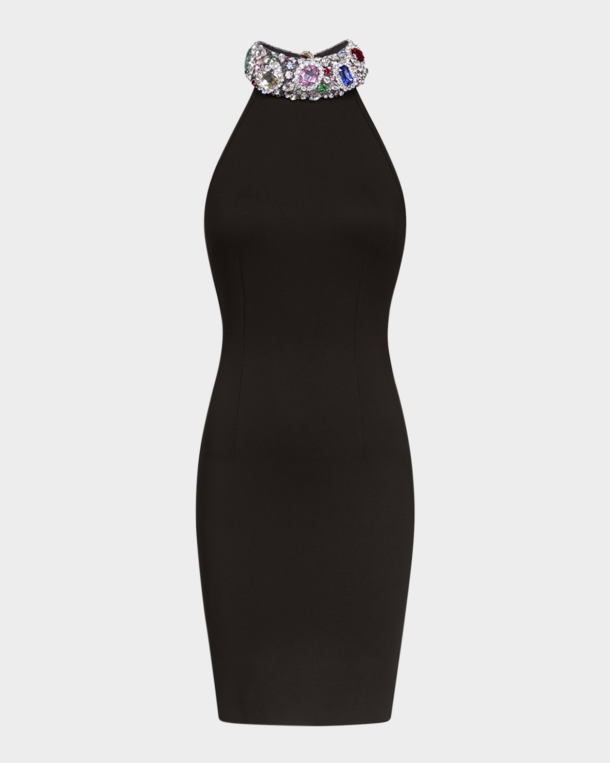 Shop Area Crystal Gemstone Halter Mini Dress