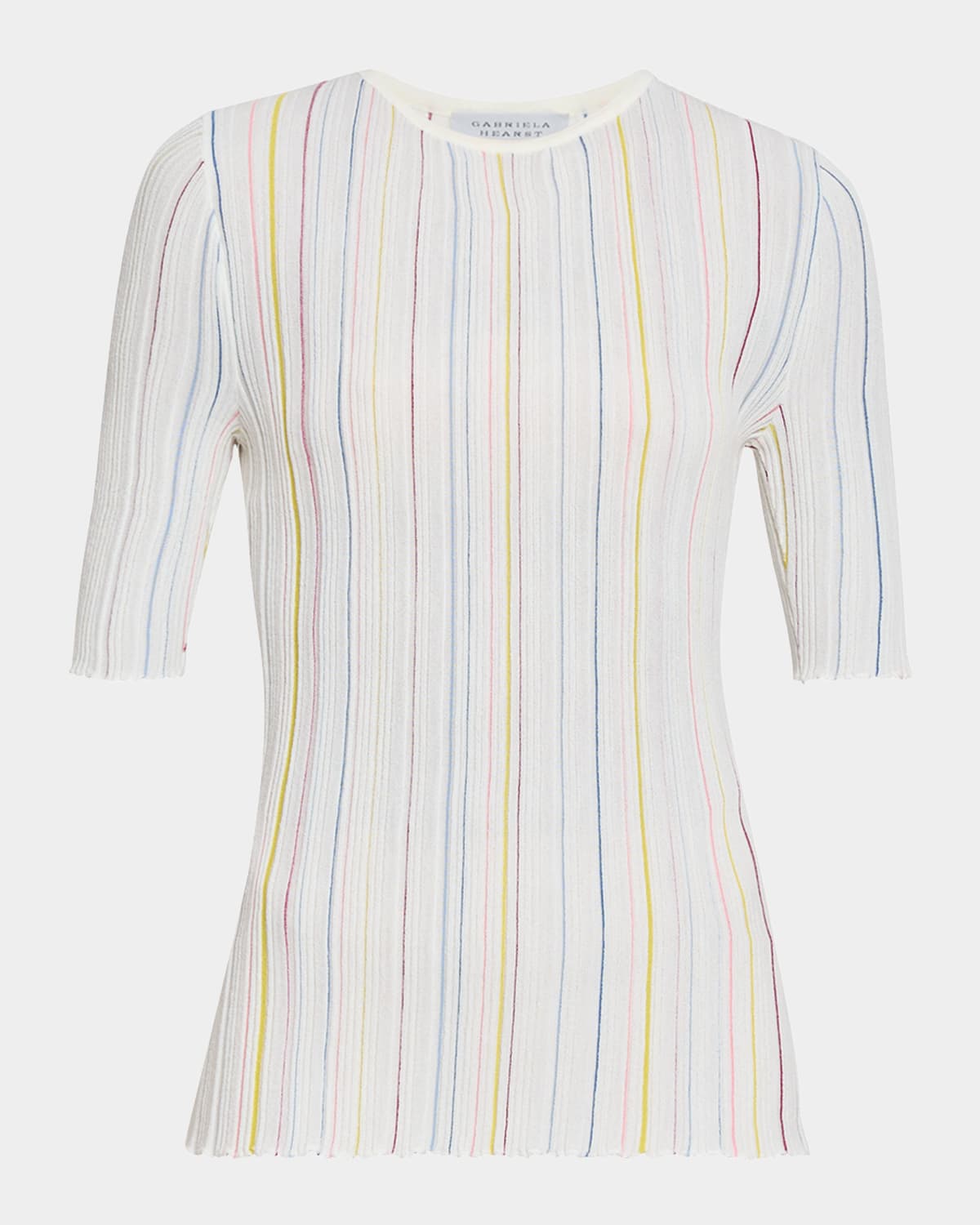 Gabriela Hearst Fitz Stripe Wool Top In Ivory Multi
