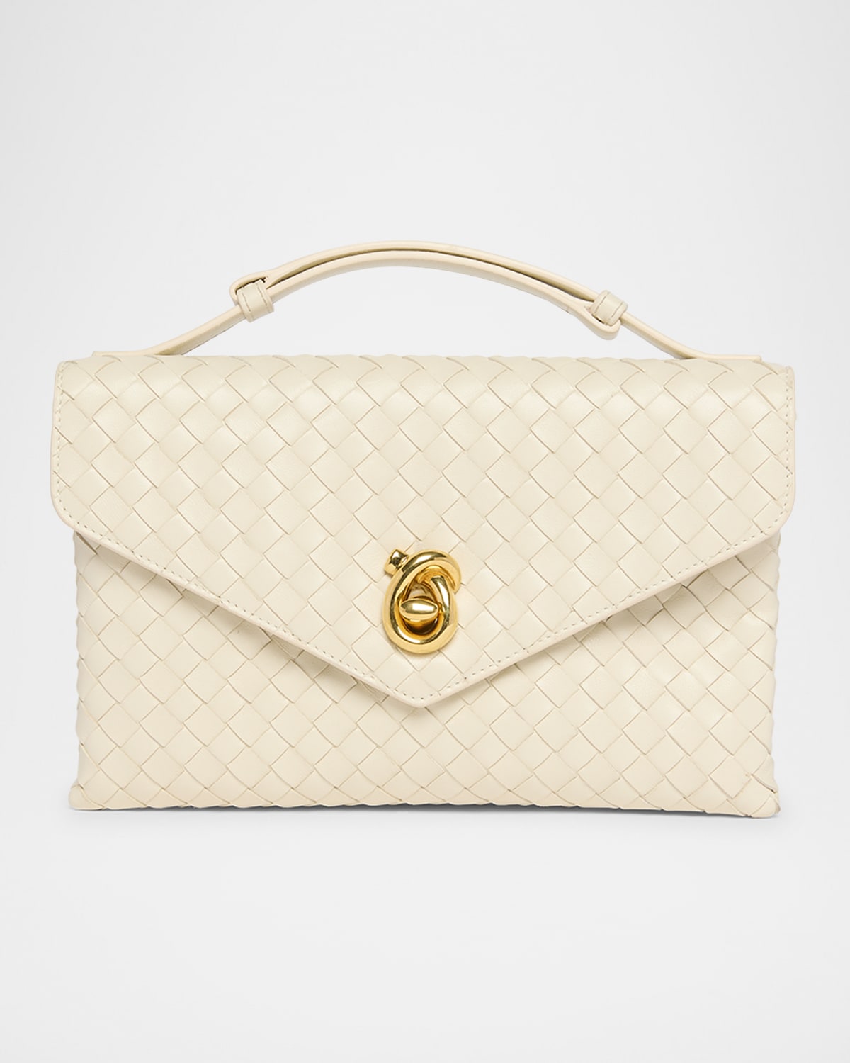 Bottega Veneta Knot Lock Intrecciato Leather Tote Bag