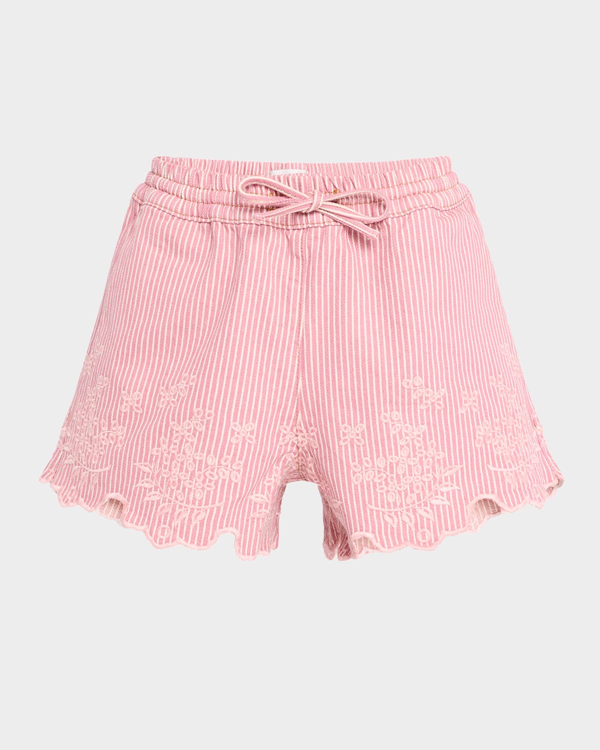 Shop Damson Madder Lana Embroidered Drawstring Shorts In Blue