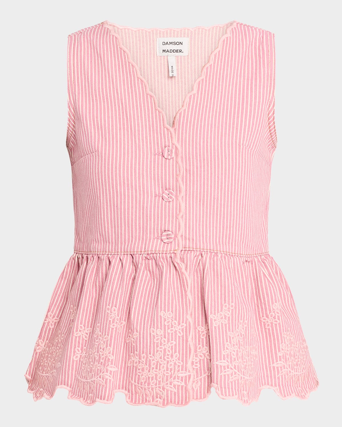 DAMSON MADDER LANA EMBROIDERED SLEEVELESS TOP 