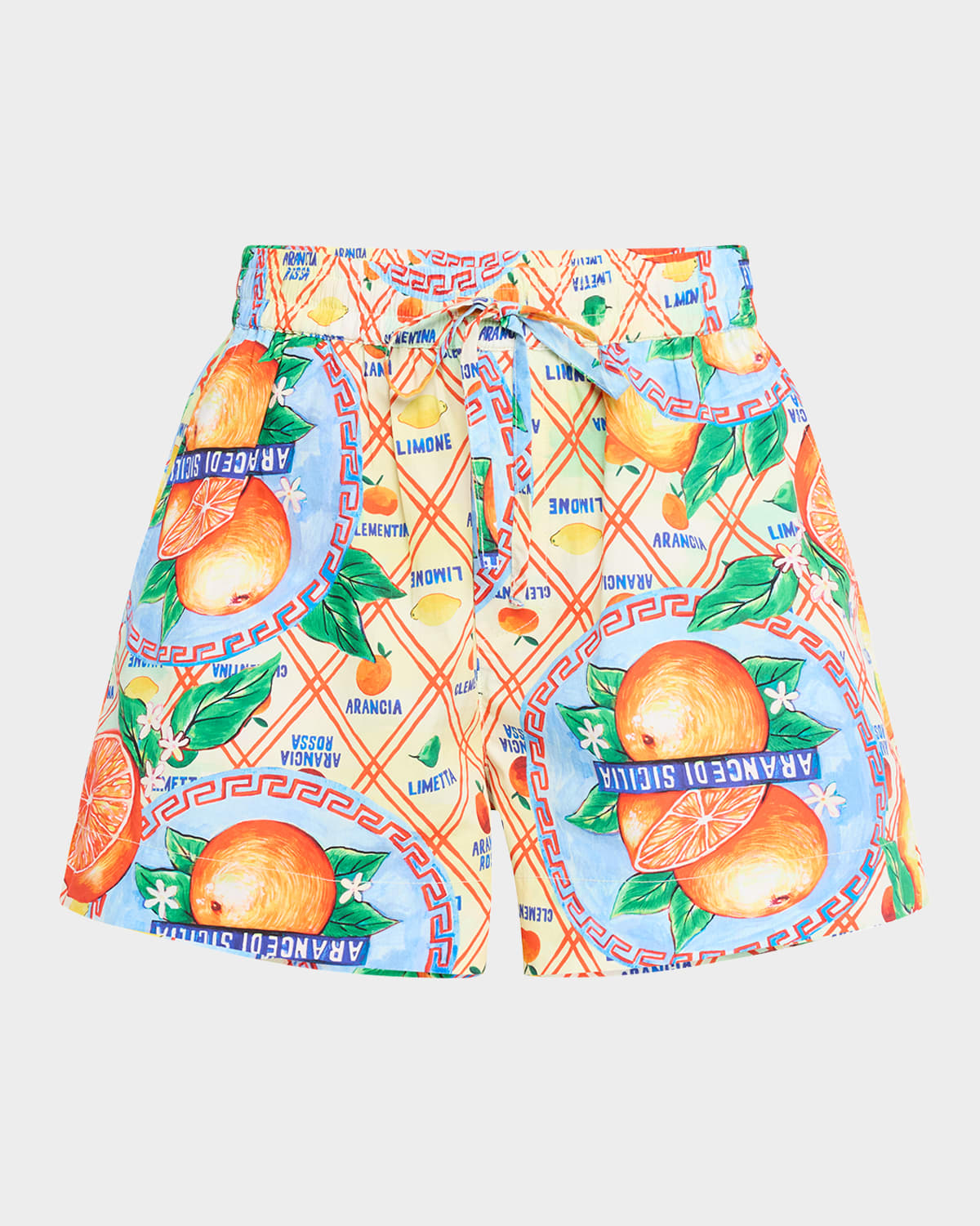 Orange Wrappers Drawstring Shorts