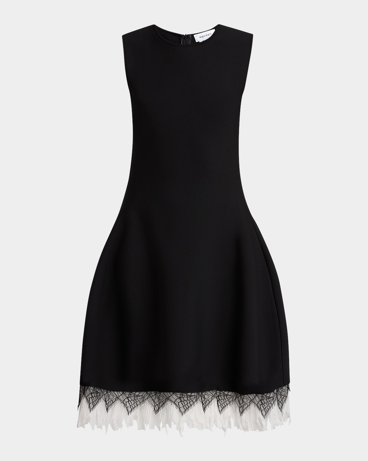 Alexander Mcqueen Black Viscose Mix Dresses In Black Ivory