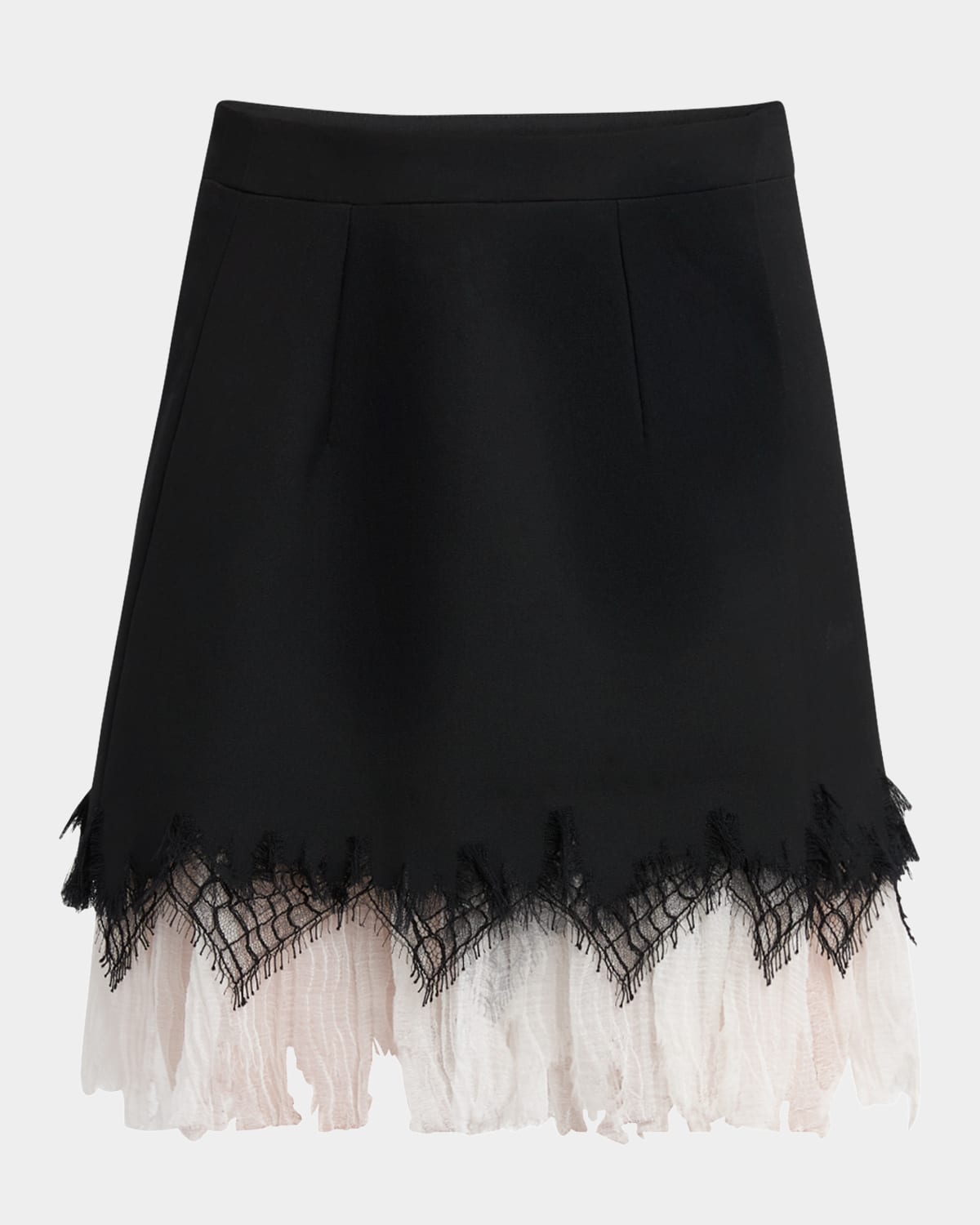 Alexander Mcqueen Lace Ruffle Hem Mini Skirt