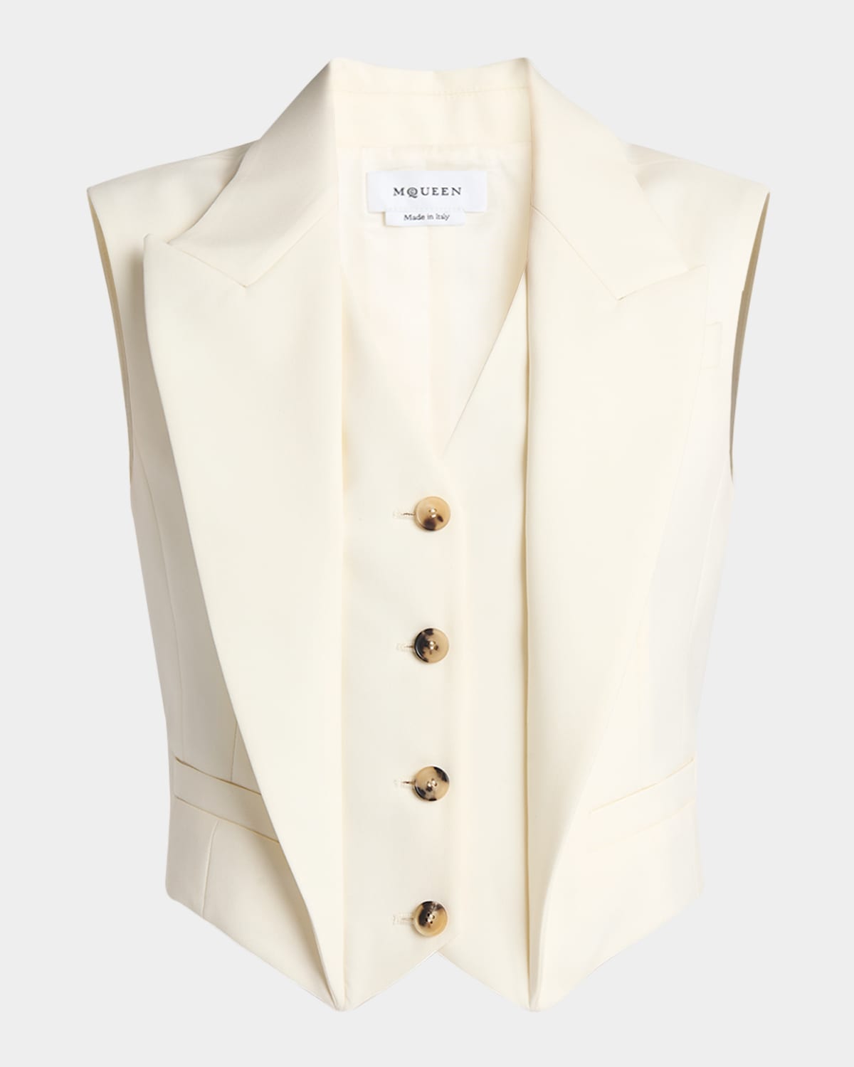 Upturned Lapel Crop Vest