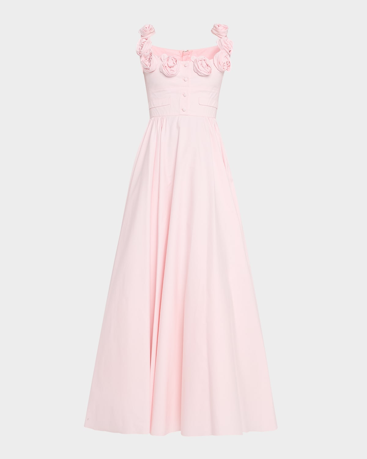 Rosette Scoop-Neck Fit-&-Flare Dress
