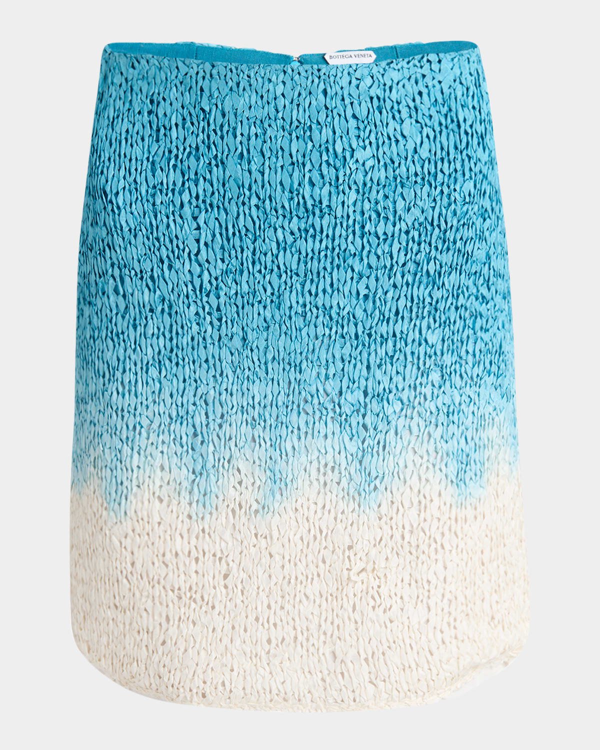 Bottega Veneta Ombre Woven Silk-wool Skirt In Beigewhit