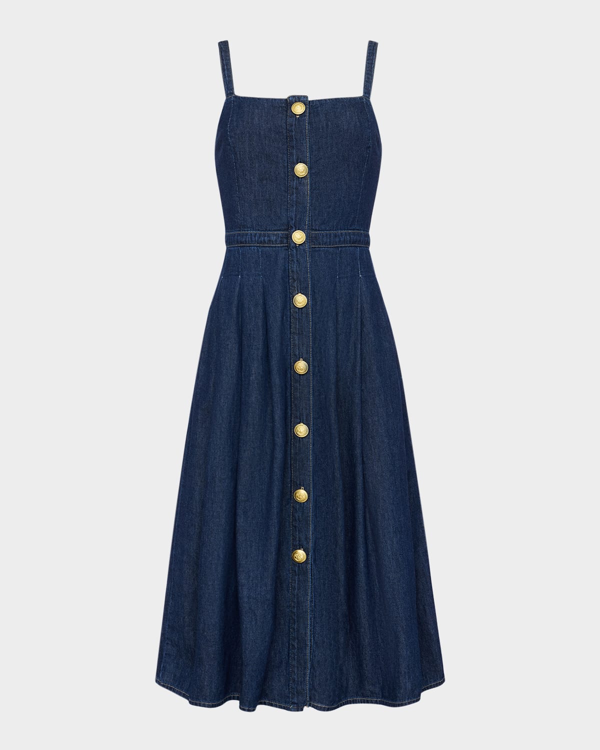 L Agence Esmeralda Button-front Midi Dress