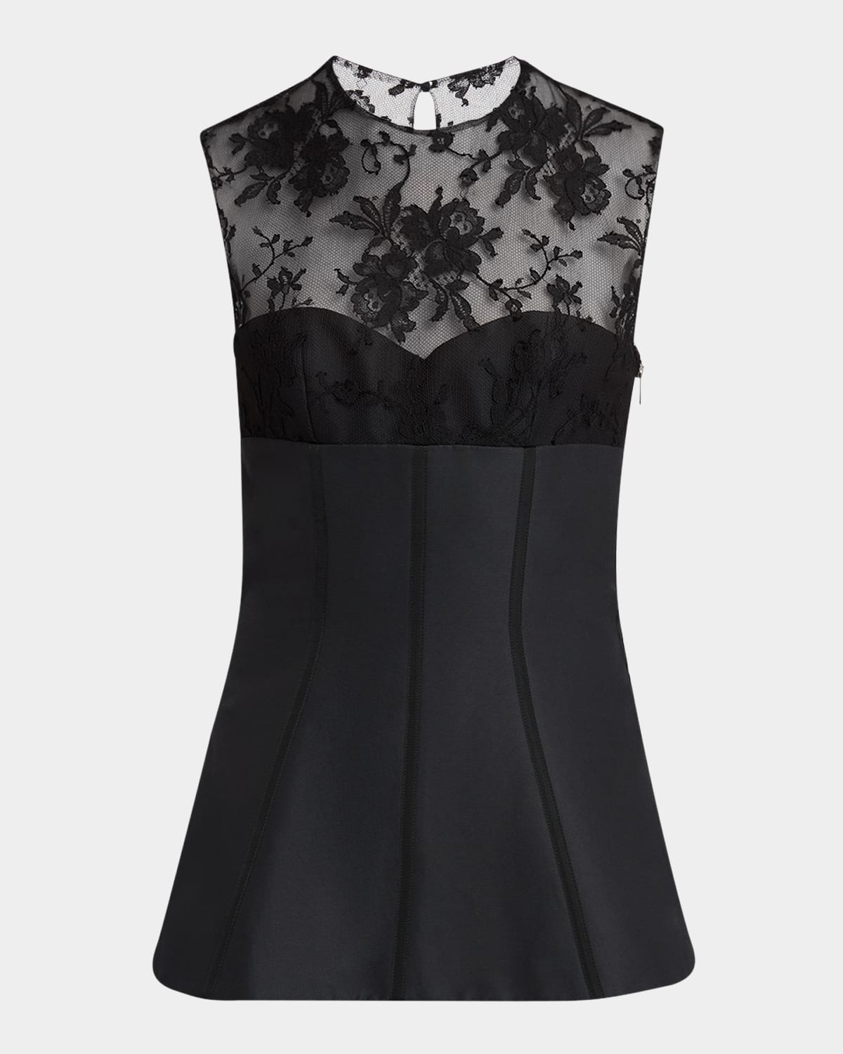 Alexander Mcqueen Lace-paneled Cotton-blend Top