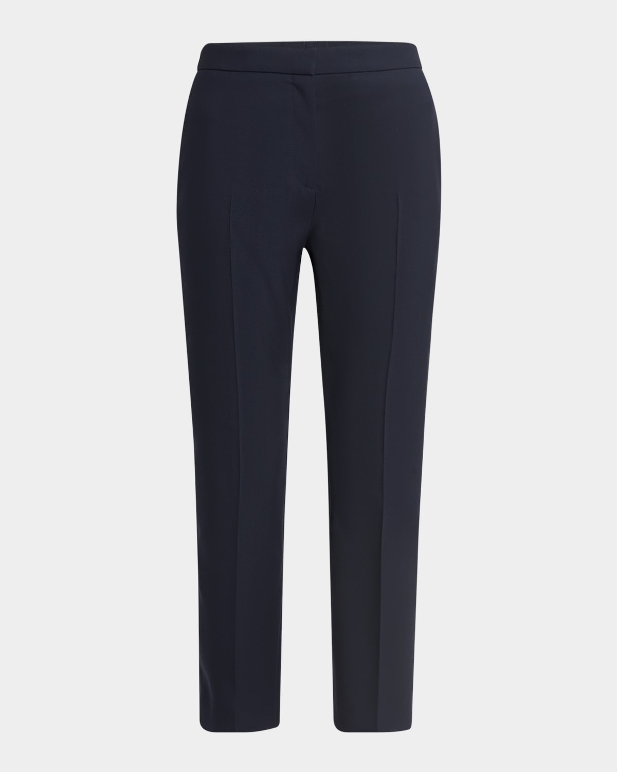 Alexander Mcqueen Black Leaf Crepe Cigarette Trouser In Navy