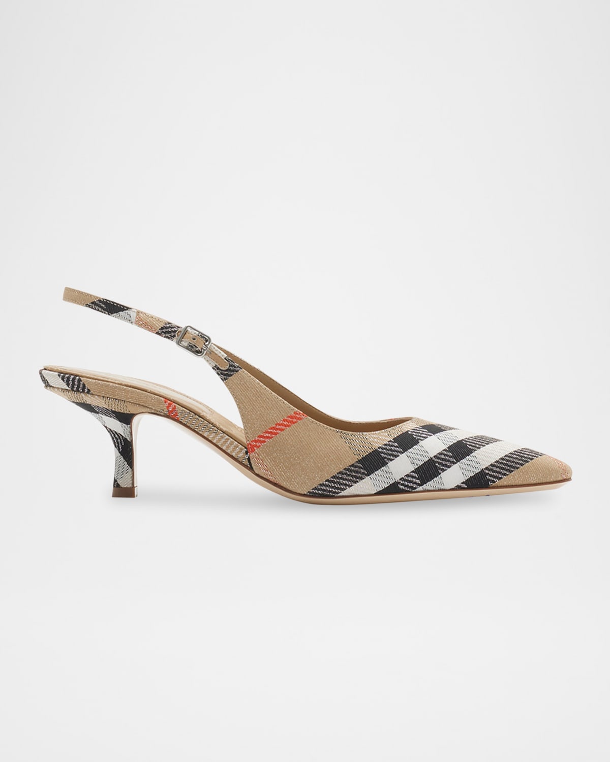 Burberry Slingback Pumps Birdie Check Women In Sand Ip Check