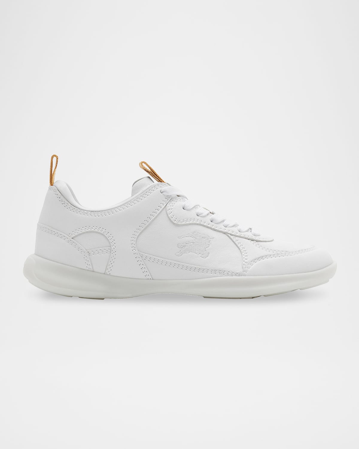 Burberry Blade Check Leather Trainer Sneakers In White