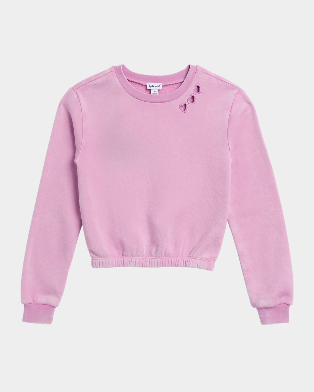 Shop Splendid Girl's Midnight Cloud Cutout Heart Sweatshirt In Orchid