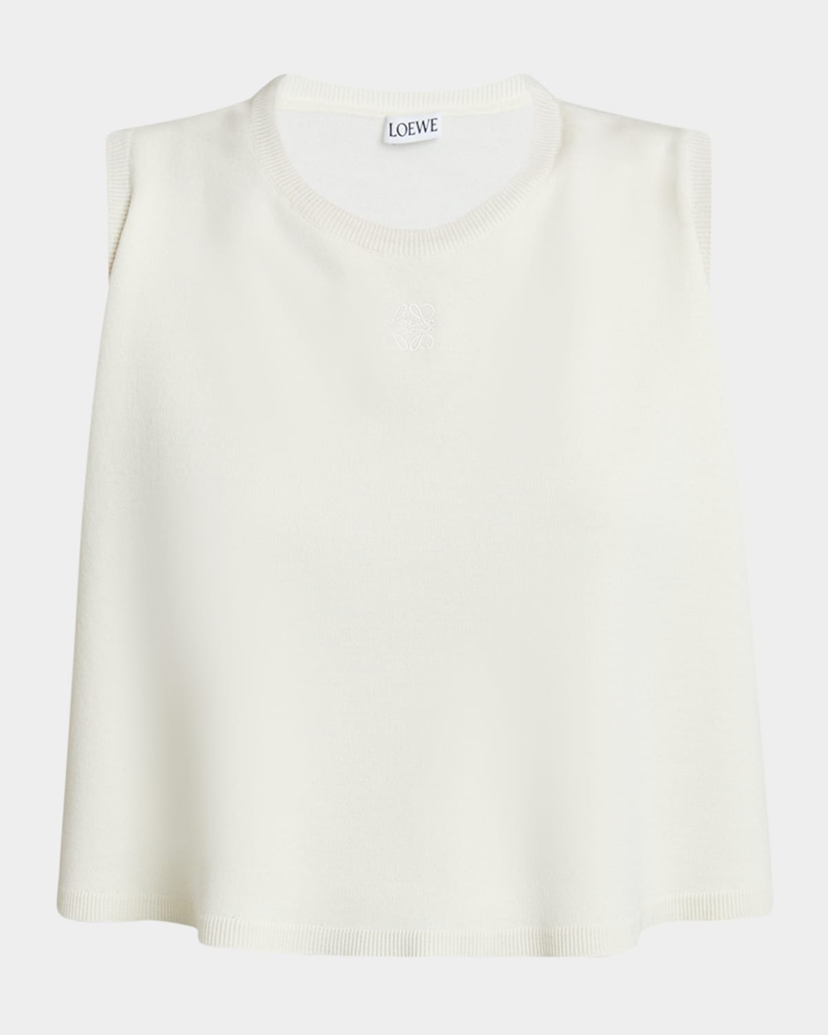 LOEWE DOUBLE-LAYER ANAGRAM SLEEVELESS WOOL SWEATER 