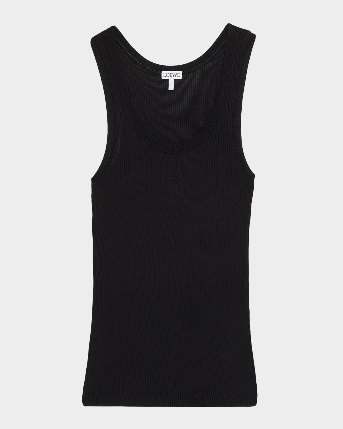 Loewe Anagram Logo Ribbed Tank Top In Black
