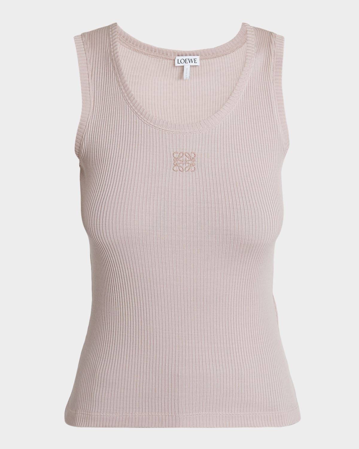 Loewe Pink Silk Tank Top With Anagram Logo In Light Pink