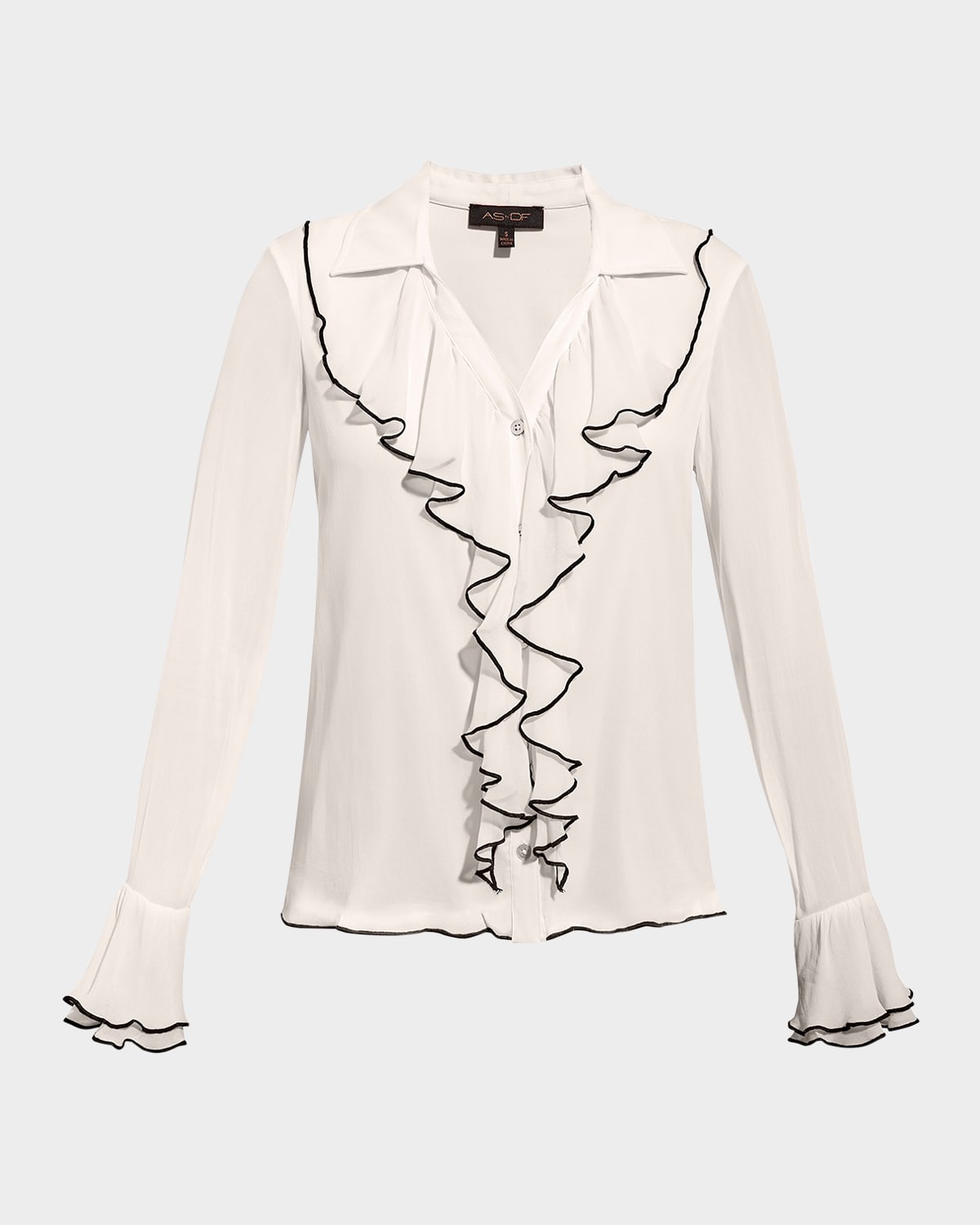 Nina Ruffle-Trim Blouse
