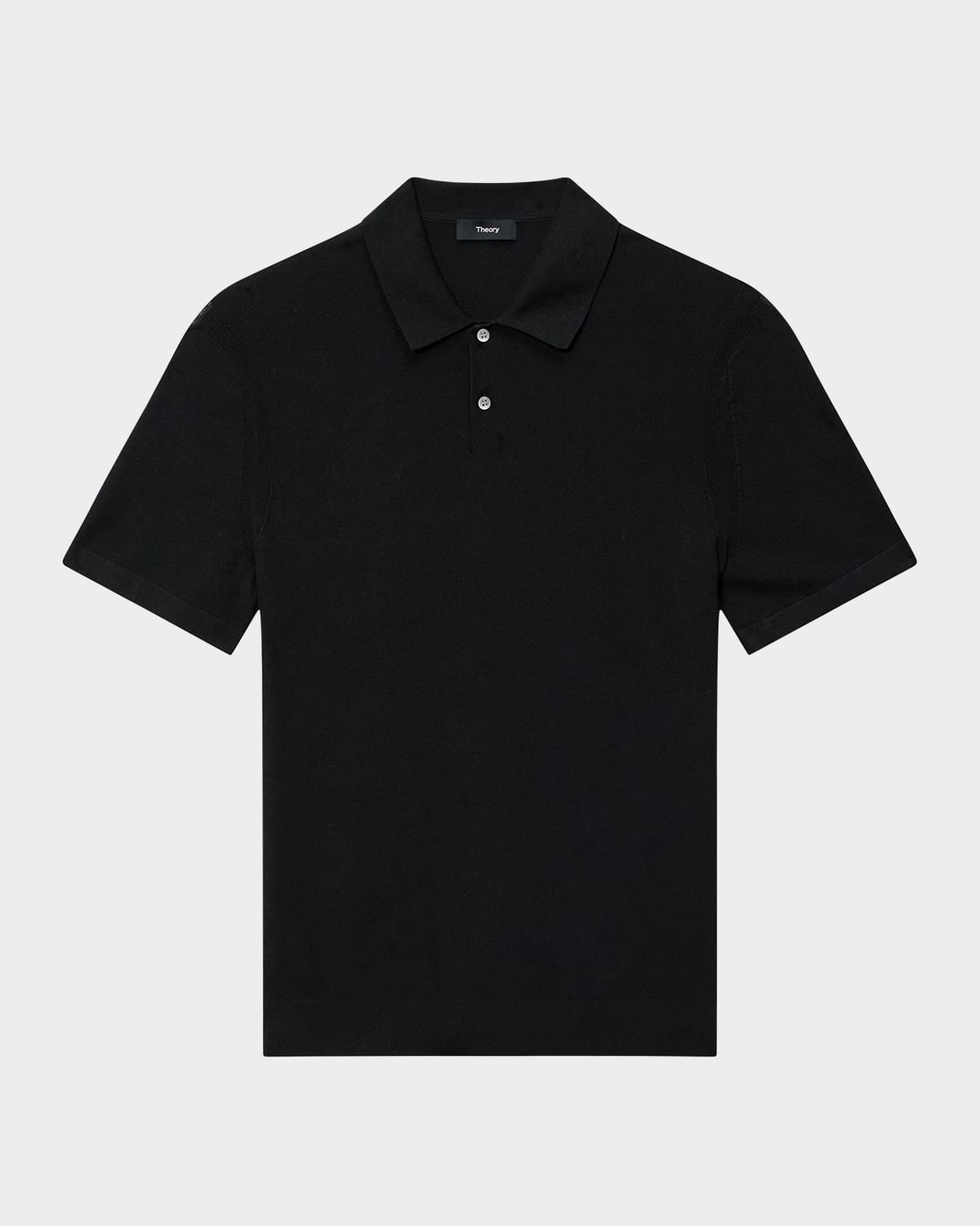 Theory Buttoned Short-sleeved Polo Shirt In Blk