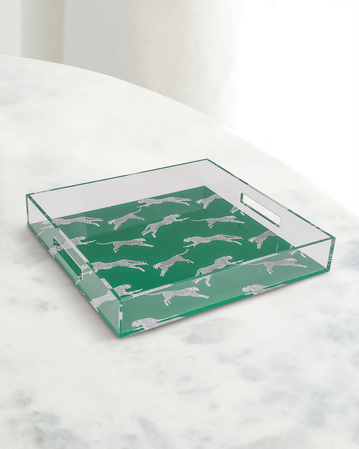 Port 68 Leaping Cheetah Acrylic Tray In Green