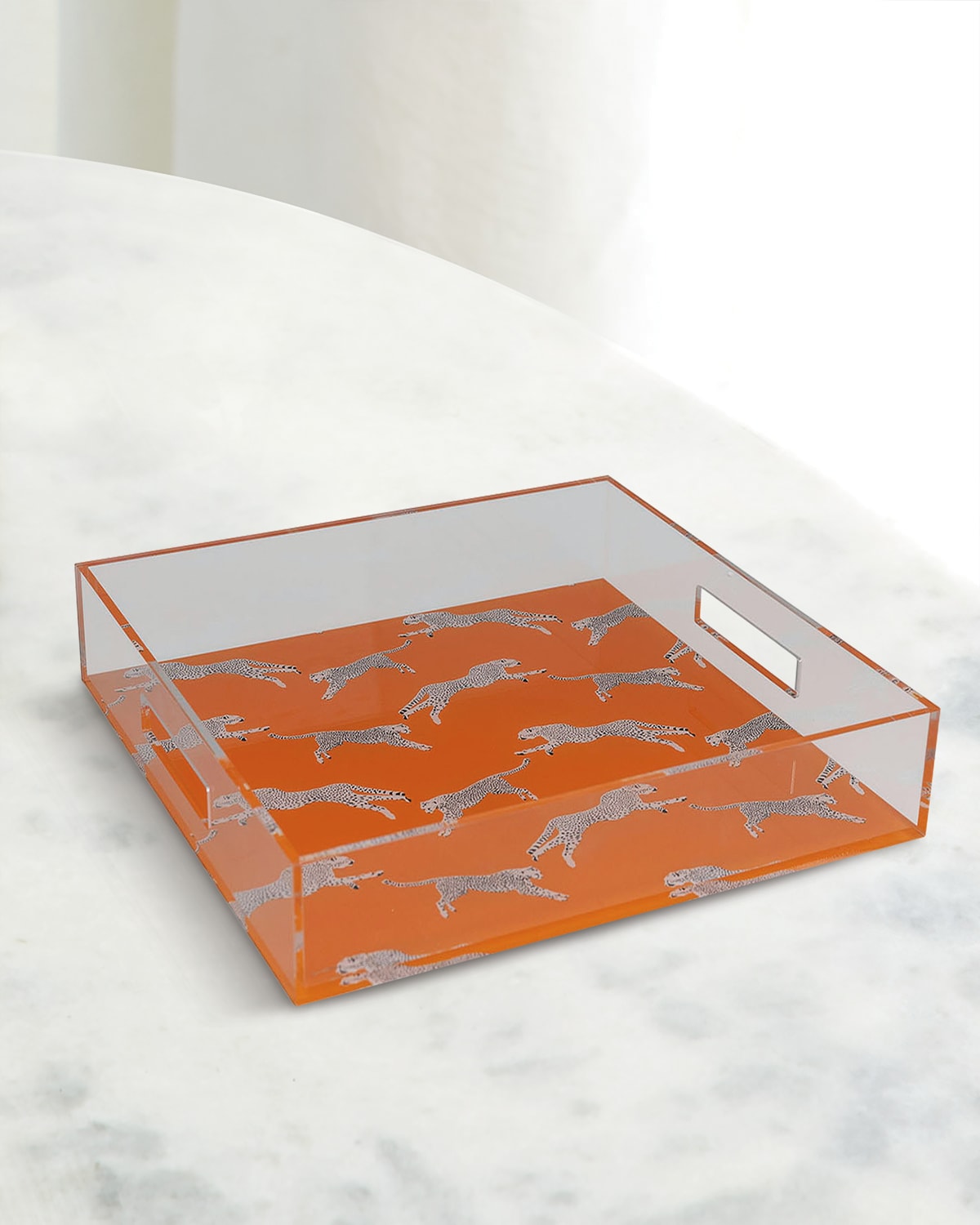 Port 68 Leaping Cheetah Acrylic Tray In Orange