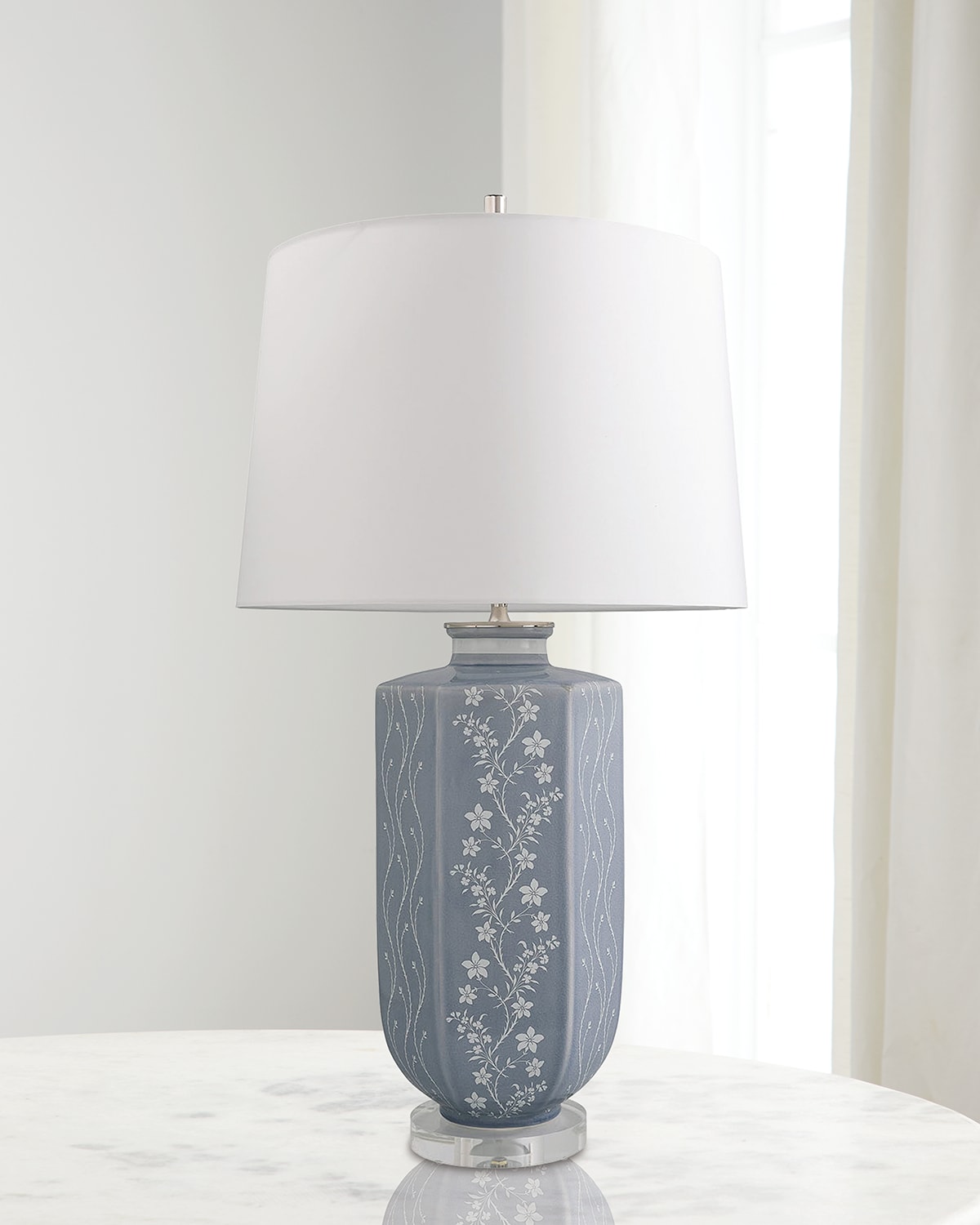 Port 68 Floral Vine Stone 31" Table Lamp In Gray