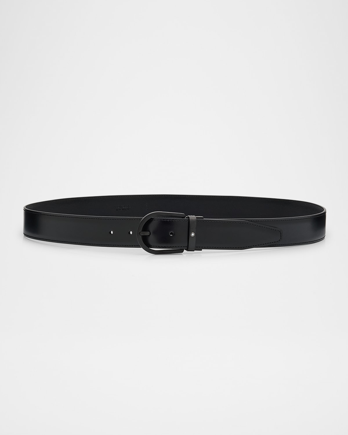Montblanc Leather Buckle Belt In Black