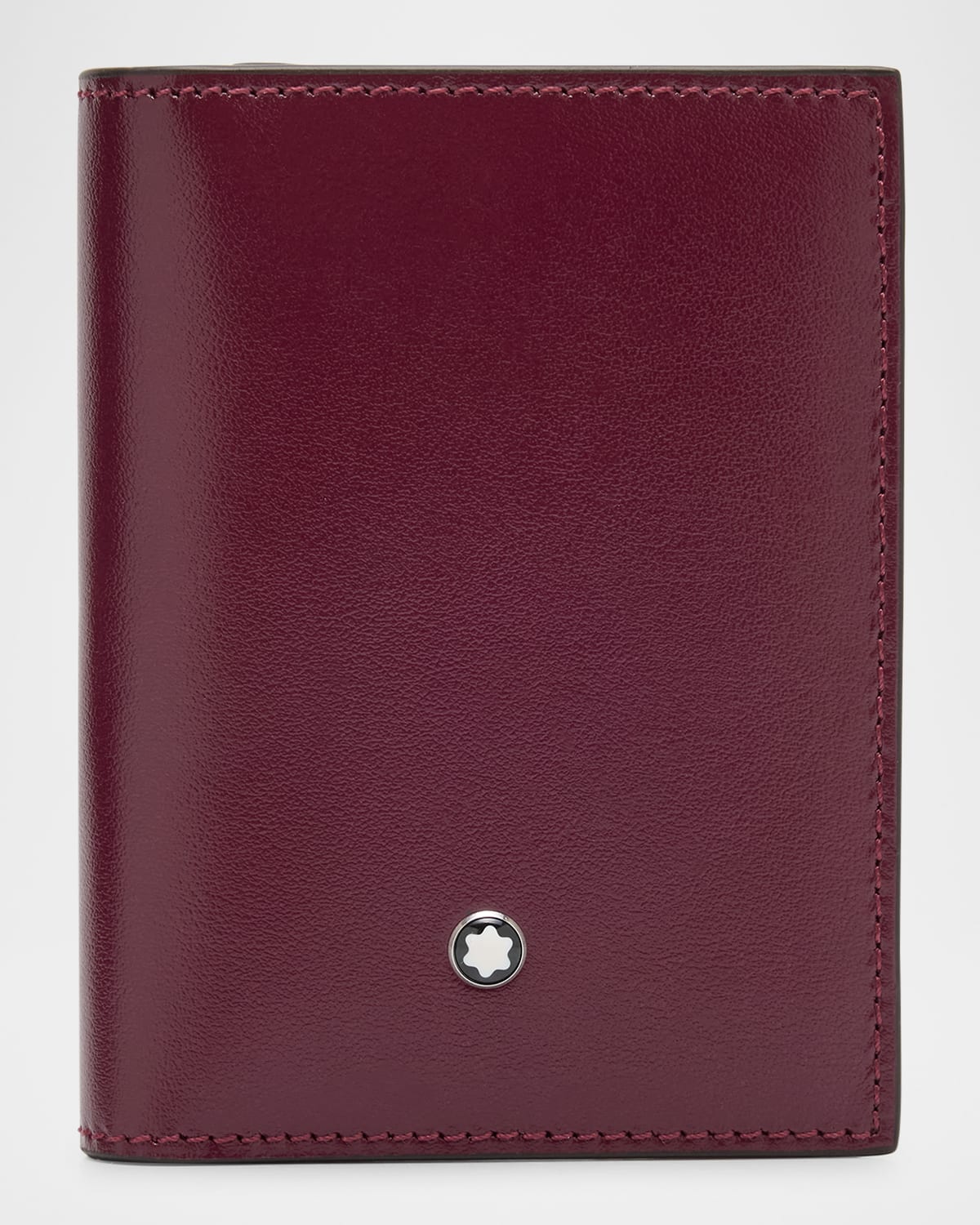 Montblanc Meisterstuck Leather Card Holder In Cassis