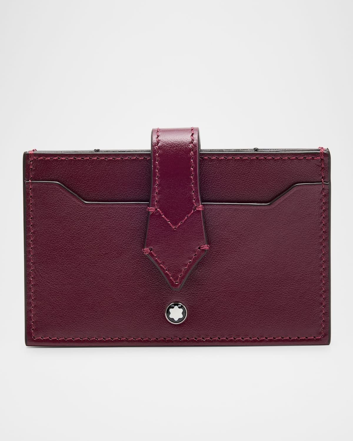 Montblanc Meisterstuck Leather Card Holder In Cassis
