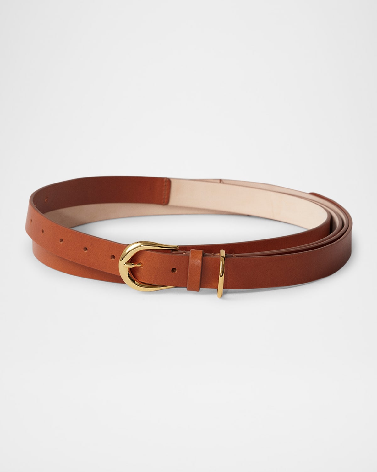 Dehanche Despina Calfskin Leather Belt In Terre Gold