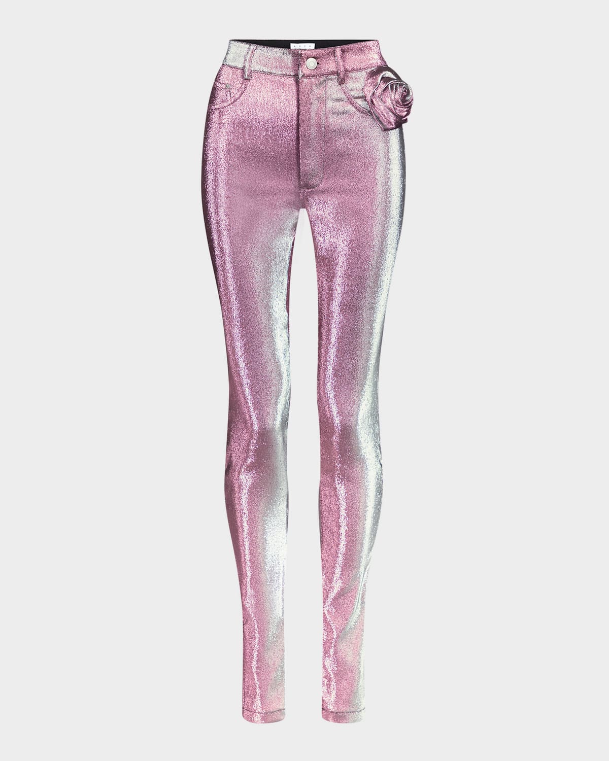 AREA ROSETTE METALLIC STRETCH LAME LEGGINGS 