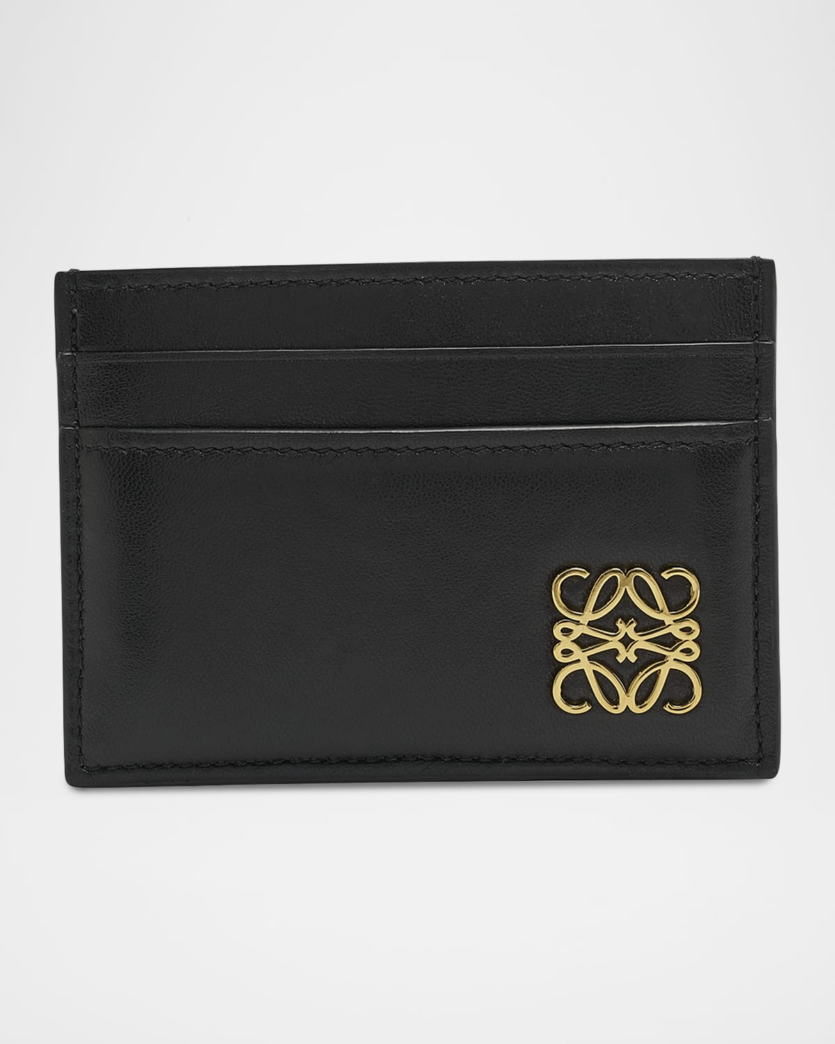 Loewe Anagrame Puffer Card Holder In Leather In Black