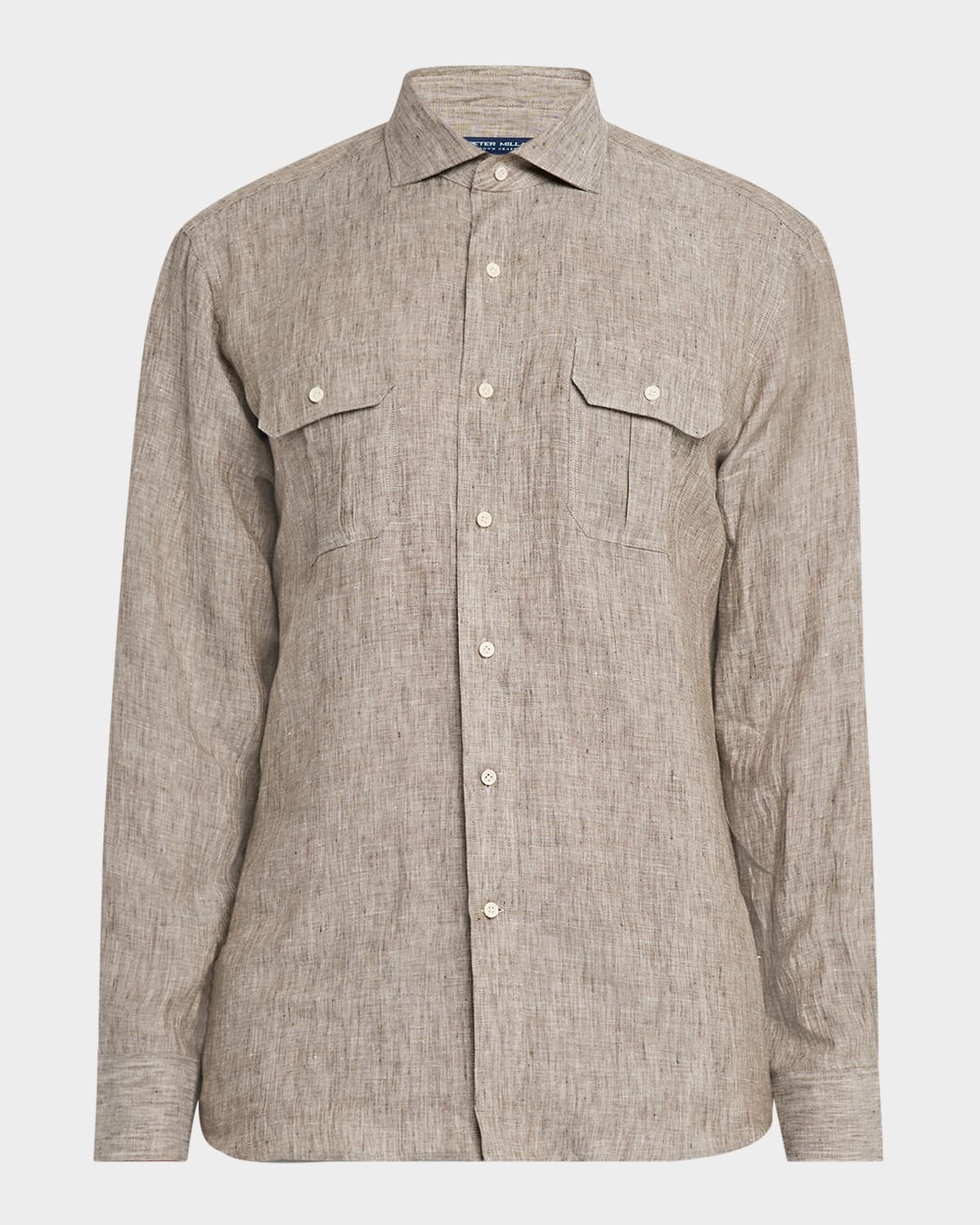 Peter Millar Men's Positano Linen Double-pocket Sport Shirt