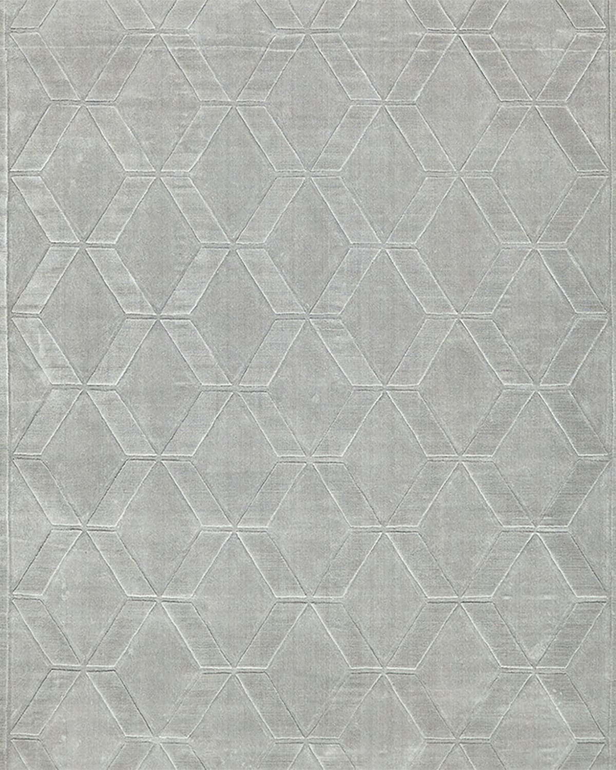 Exquisite Rugs Brunello Hand-loomed Light Silver Rug, 12' X 15' In Light Silver