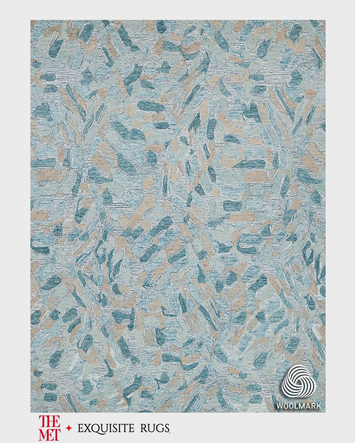 Exquisite Rugs X The Met Botanica Hand-tufted Turquoise Rug, 5' X 8' In Turquoise/ivory/multi