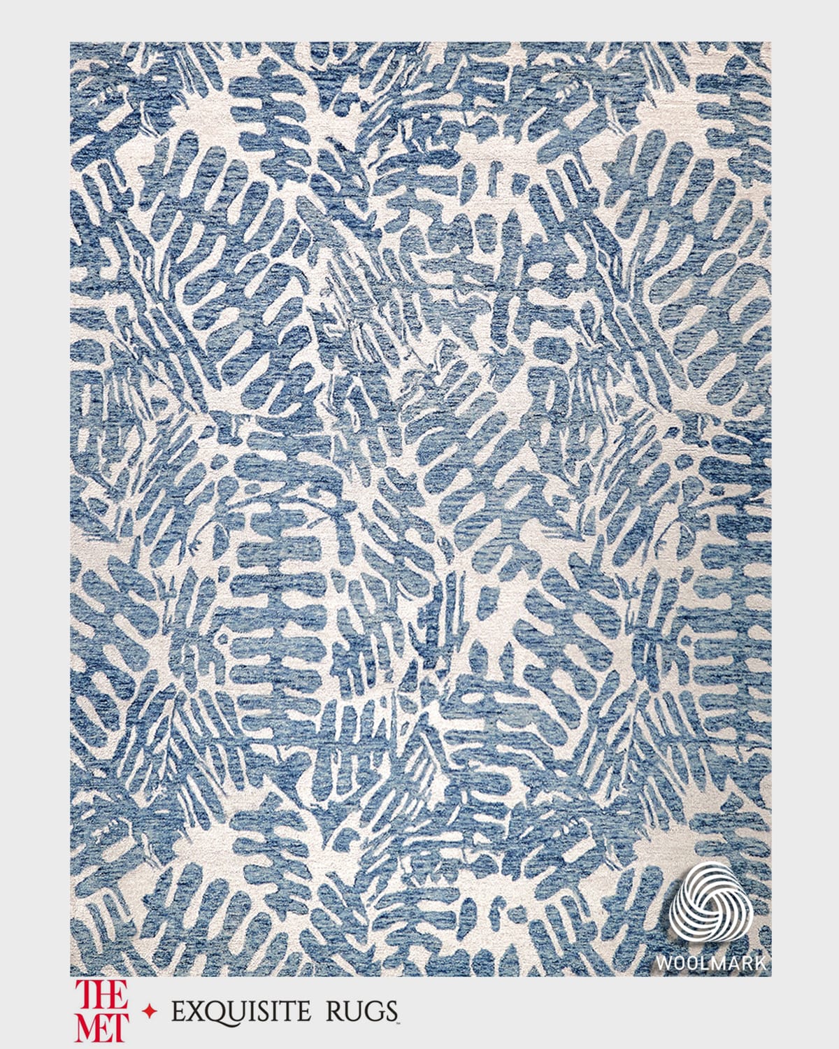 Exquisite Rugs X The Met Botanica Hand-tufted Blue/ivory Rug, 12' X 15' In Blue/ivory