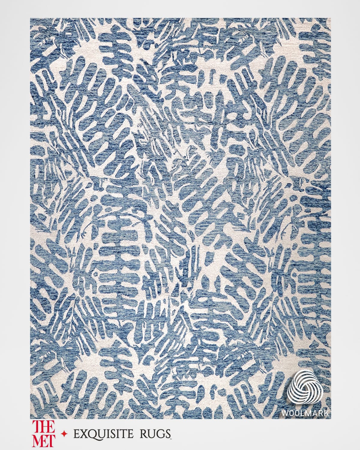 Exquisite Rugs X The Met Botanica Hand-tufted Blue/ivory Rug, 5' X 8' In Blue/ivory