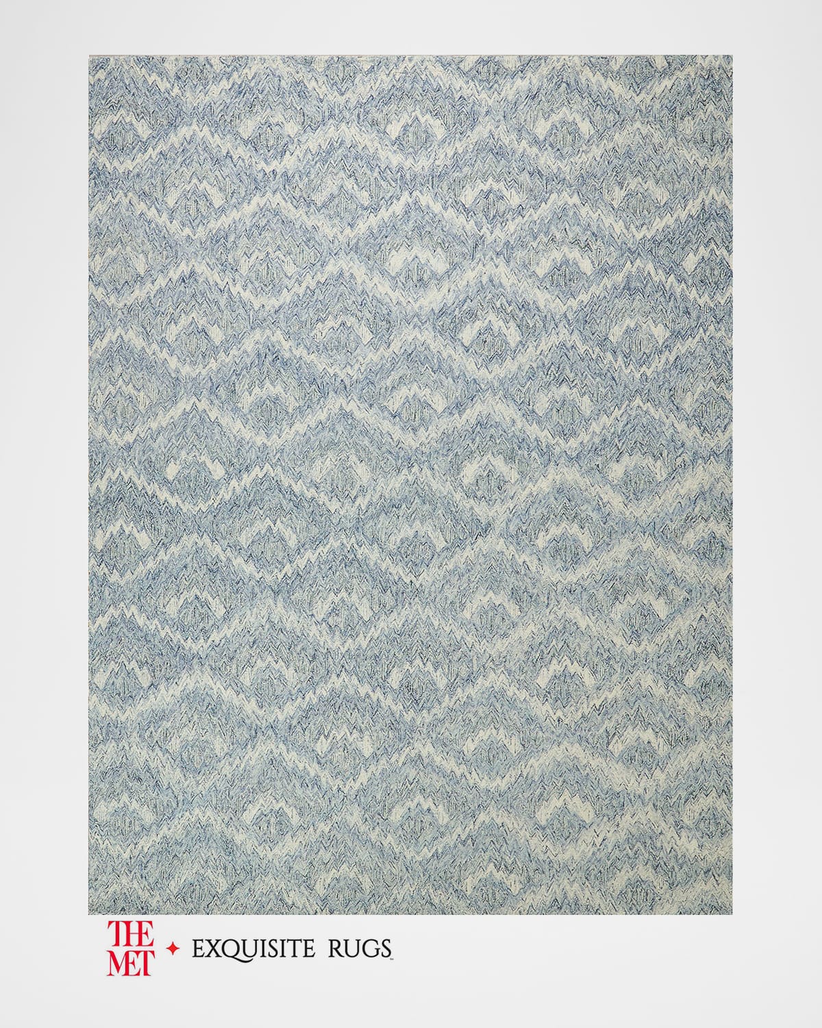 Exquisite Rugs X The Met Bargello Hand-tufted Light Blue Rug, 12' X 15' In Light Blue