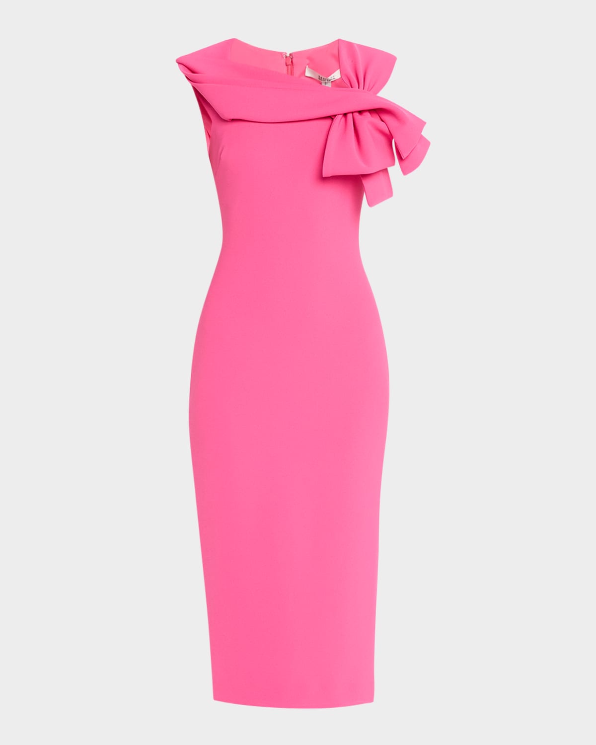 Bow-Front Midi Sheath Dress