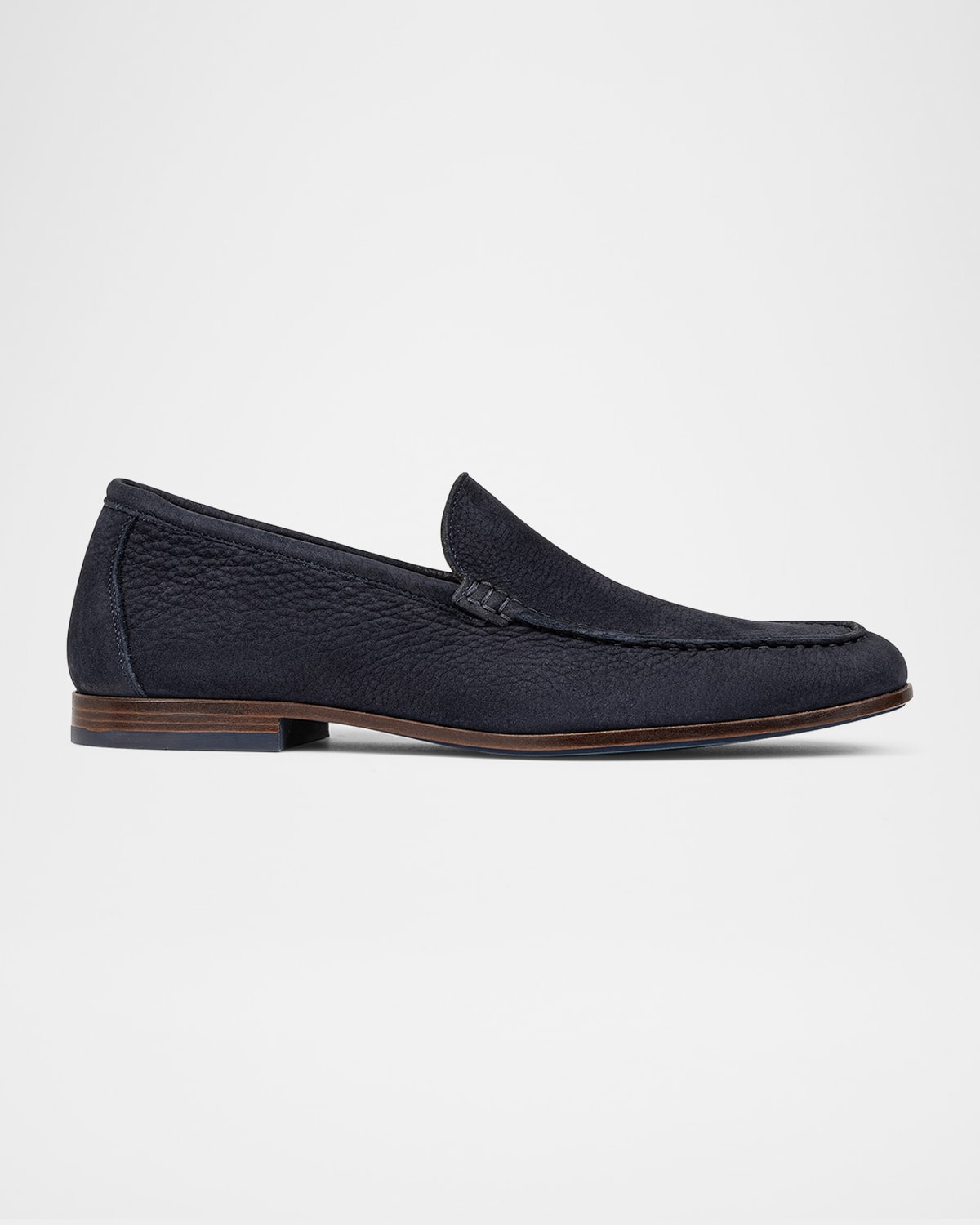 Men's Nubuck Leather Moc-Toe Loafers