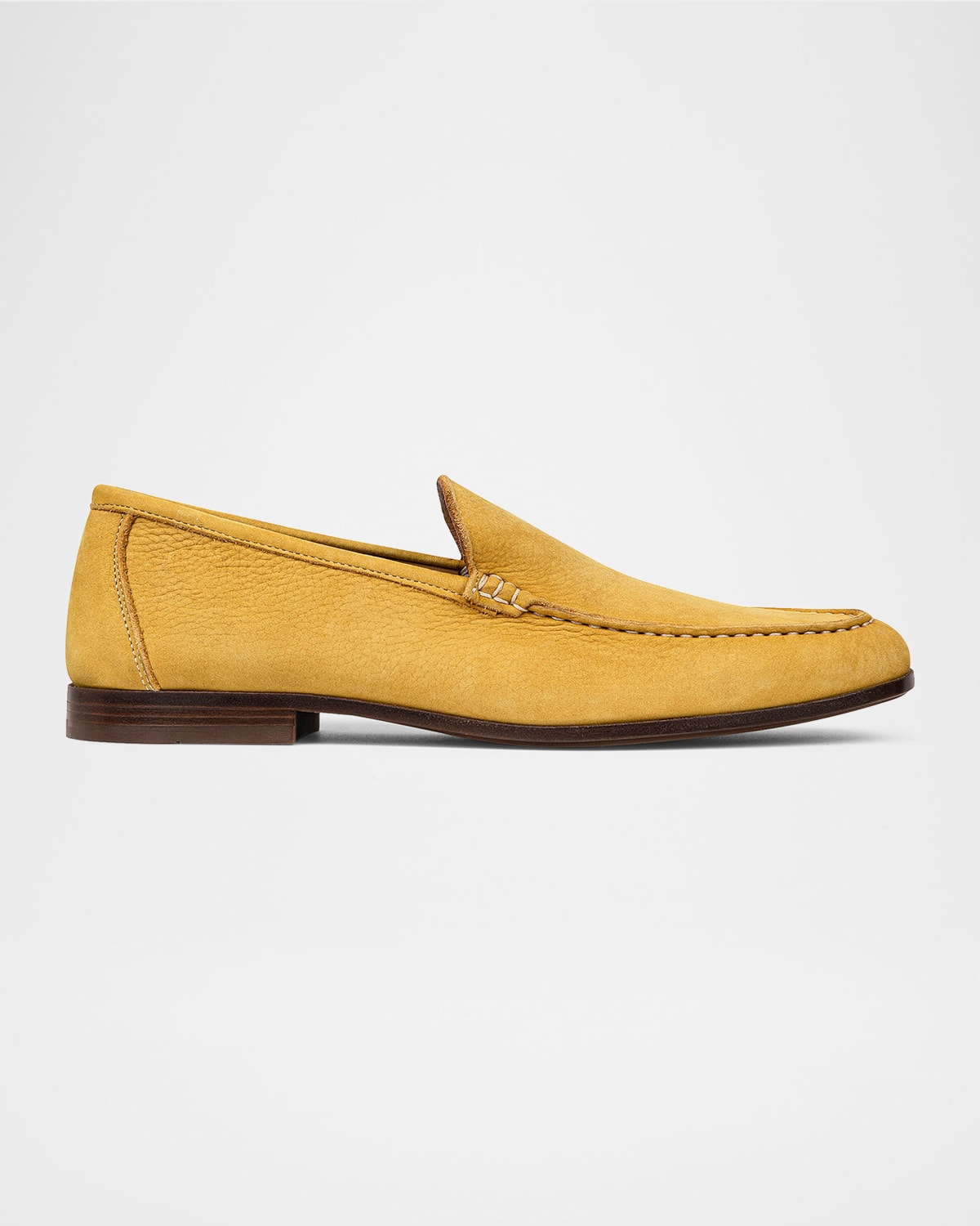 Men's Nubuck Leather Moc-Toe Loafers